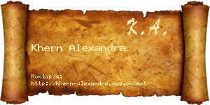 Khern Alexandra névjegykártya